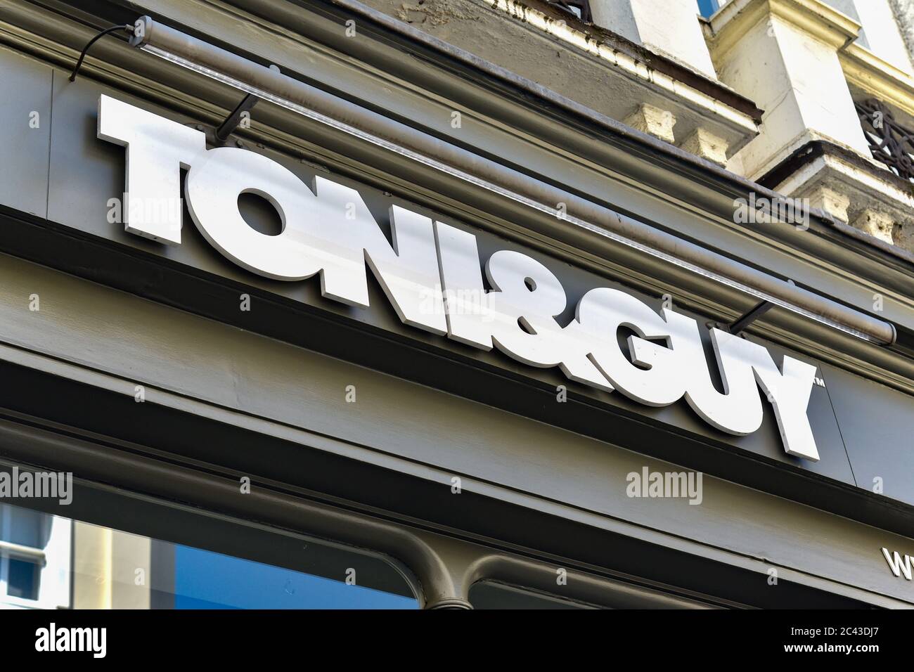 London, UK. 23rd June, 2020. A sign on British international chain of hairdressing salons Toni & Guy. Credit: SOPA Images Limited/Alamy Live News Stock Photo