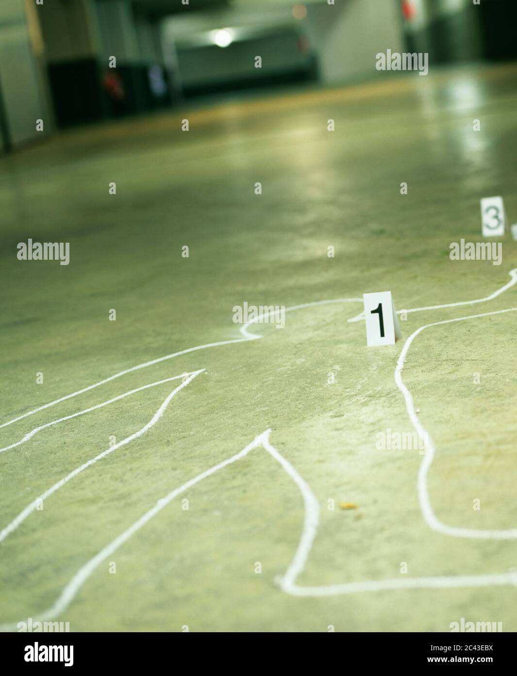 Chalk drawing of a human outline crime scene Stock Photo Alamy