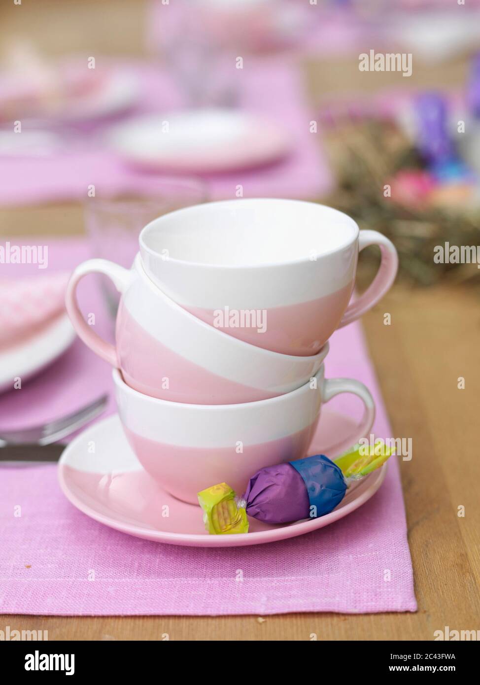 Laid Easter table, Munich, Bavaria, Germany Stock Photo