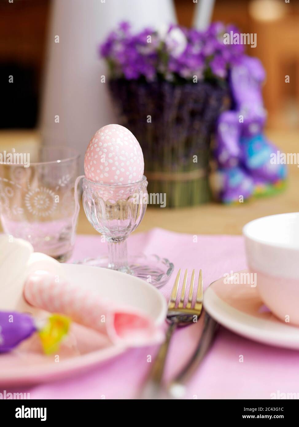 Laid Easter table, Munich, Bavaria, Germany Stock Photo