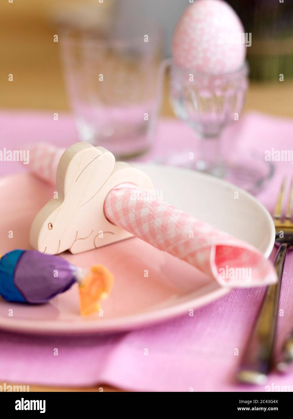 Laid Easter table, Munich, Bavaria, Germany Stock Photo