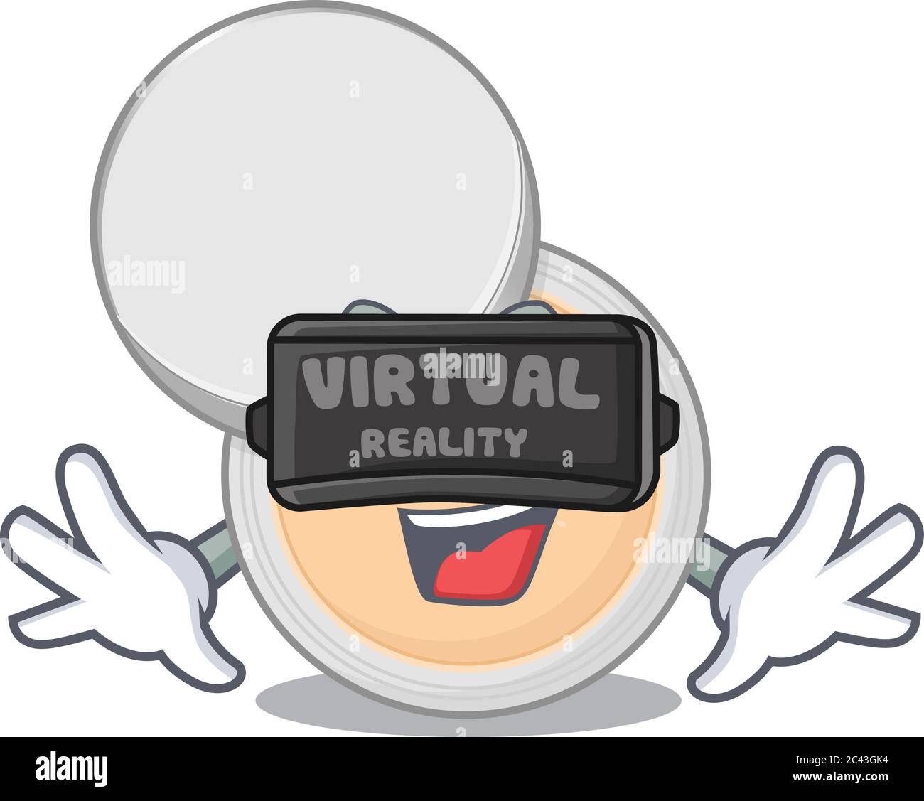 Jar powder makeup cartoon image play a game with Virtual Reality