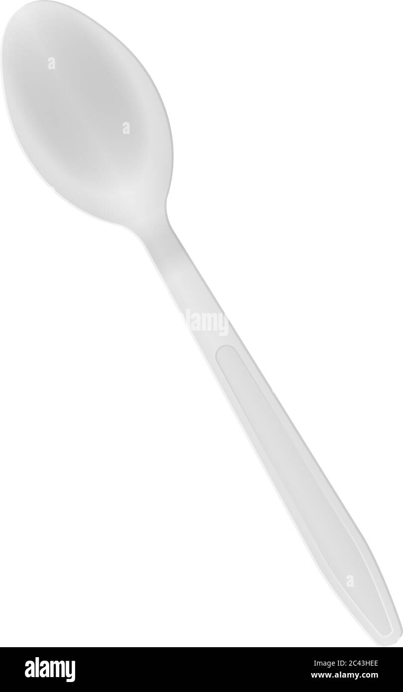 Plastic spoon on a white background. Vector illustration Stock Vector