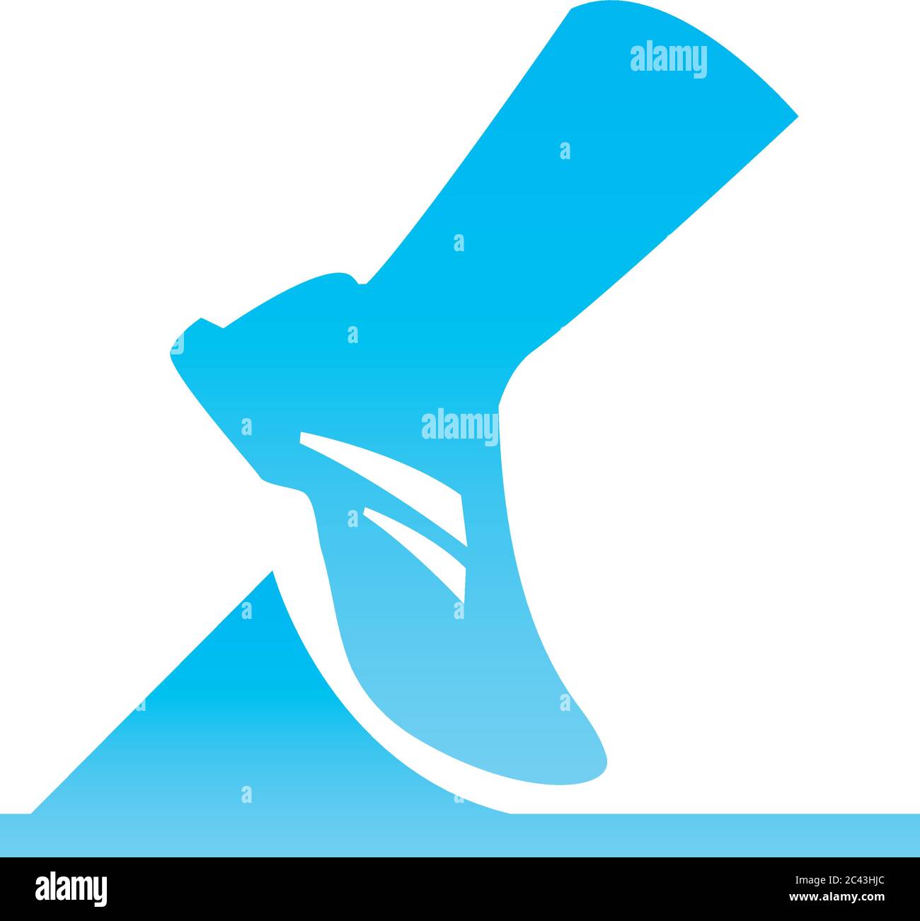 running foot gradient style icon design, Marathon athlete training and