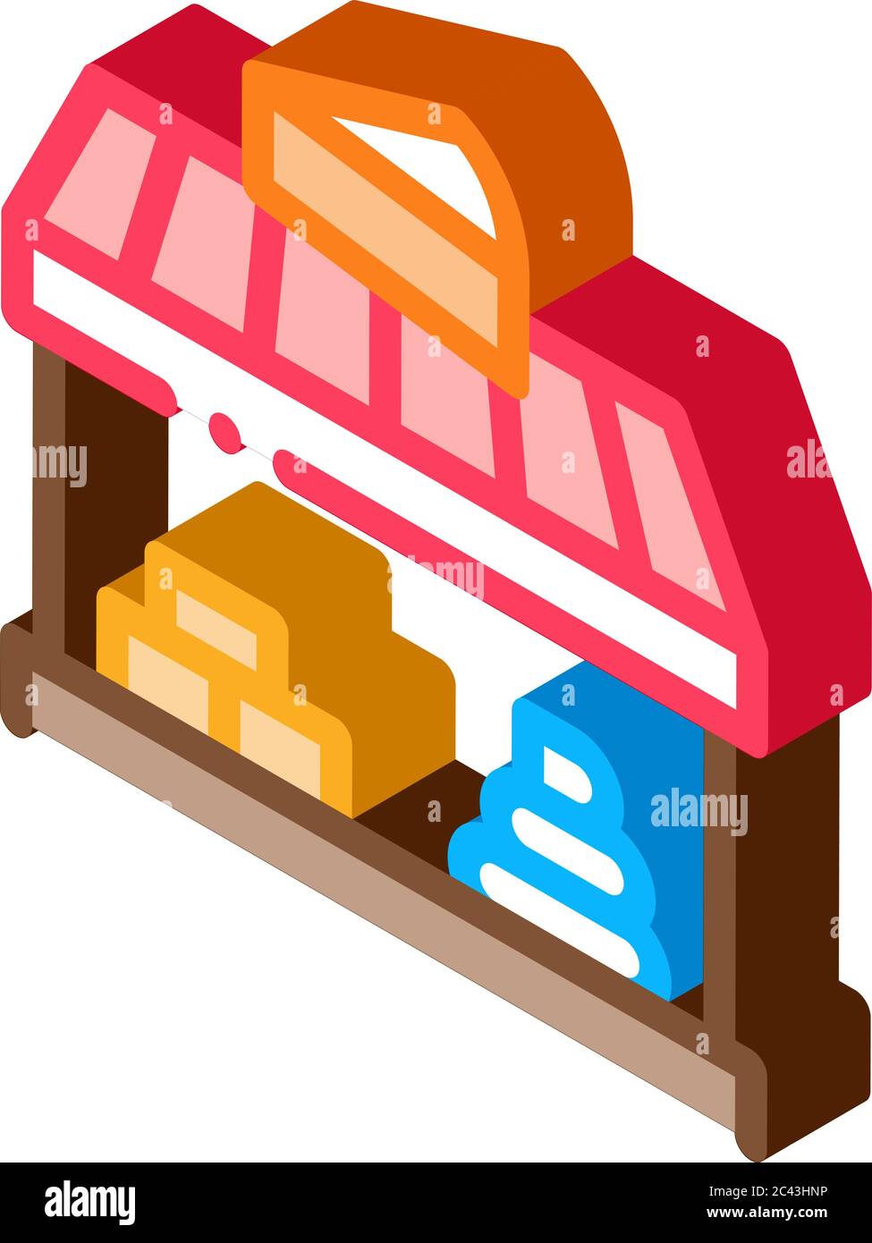 cheese shop isometric icon vector illustration Stock Vector Image & Art ...
