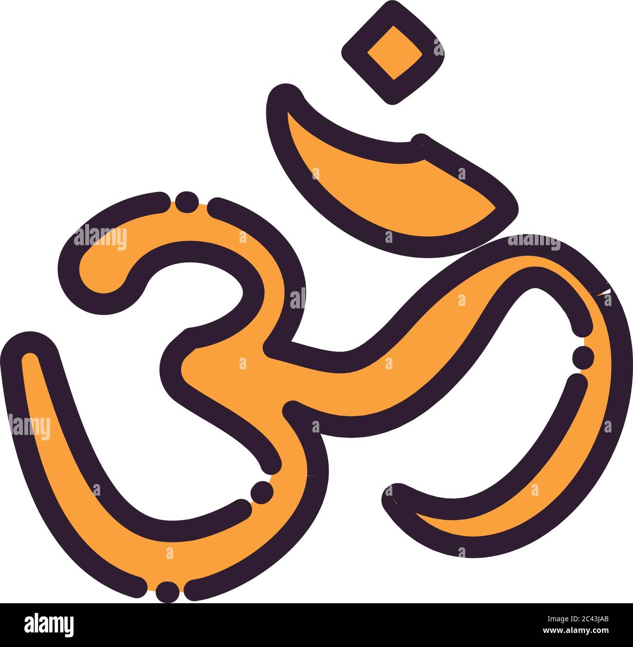 Hinduism aum letter fill style icon design, Religion culture belief ...