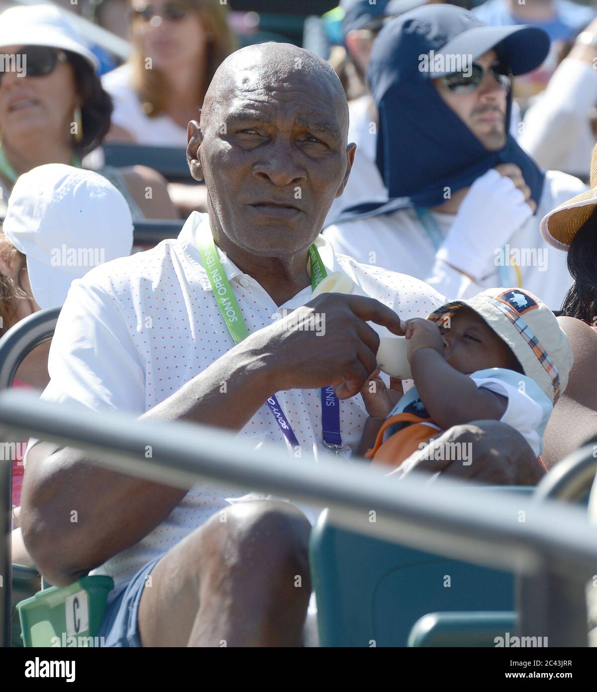 KEY BISCAYNE, FL - MARCH 21: Venus and Serena Williams are big sisters to a new baby brother. Their father Richard Williams has become a dad again at the age of 70 with his 30 something wife Lakeisha Williams, the babies name is Dylan Starr Richard Williams on March 21, 2013 in Key Biscayne, Florida. People: Richard Williams Lakeisha Williams Dylan Starr Richard Williams Transmission Ref: FLXX Must call if interested Michael Storms Credit: Storms Media Group/Alamy Live News Stock Photo