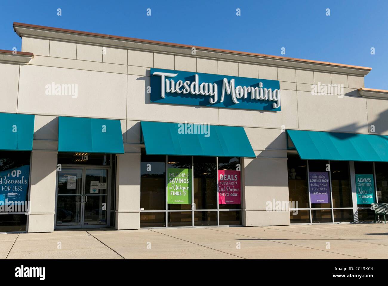 A logo sign outside of a Tuesday Morning retail store location in Bowie, Maryland on June 8, 2020. Stock Photo
