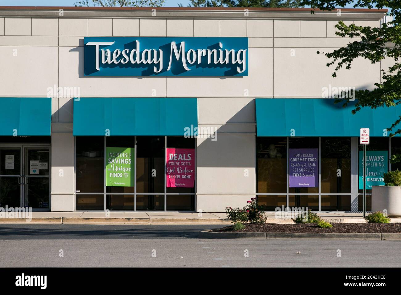 A logo sign outside of a Tuesday Morning retail store location in Bowie, Maryland on June 8, 2020. Stock Photo