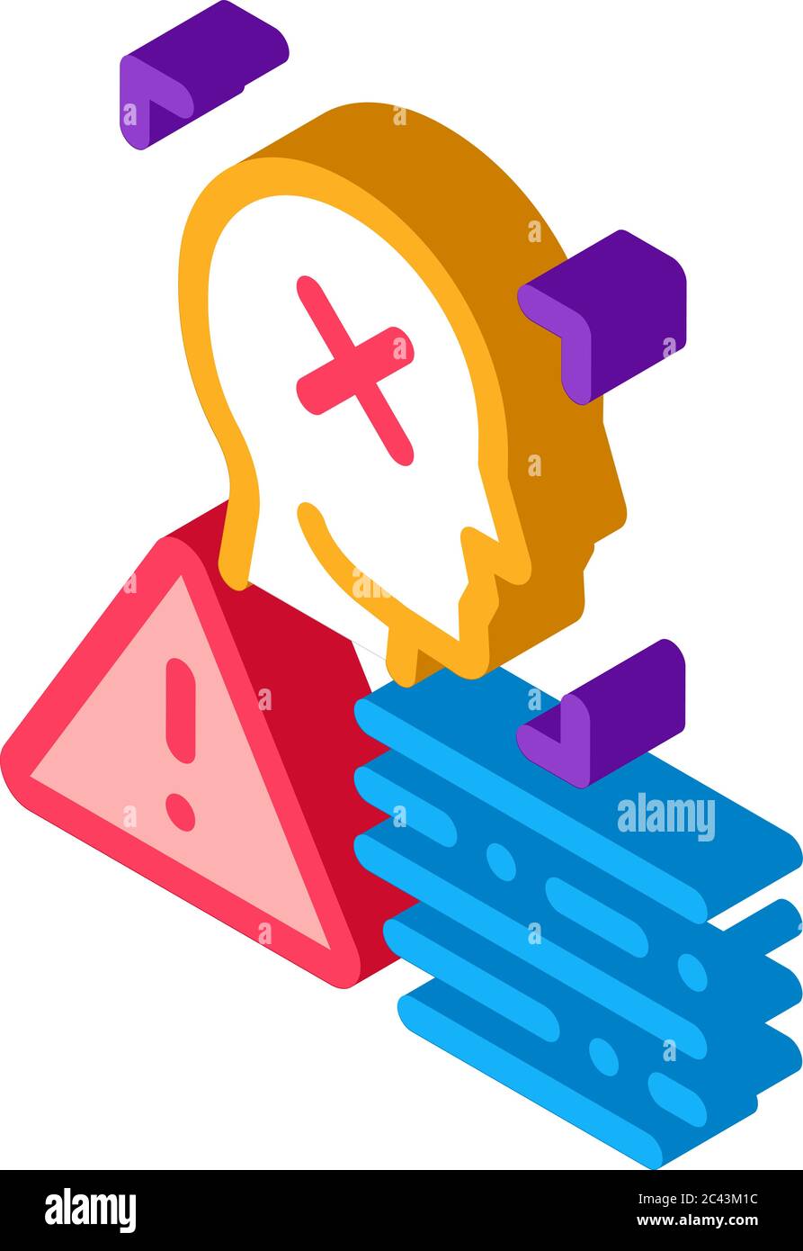 deepfake human profile isometric icon vector illustration Stock Vector ...