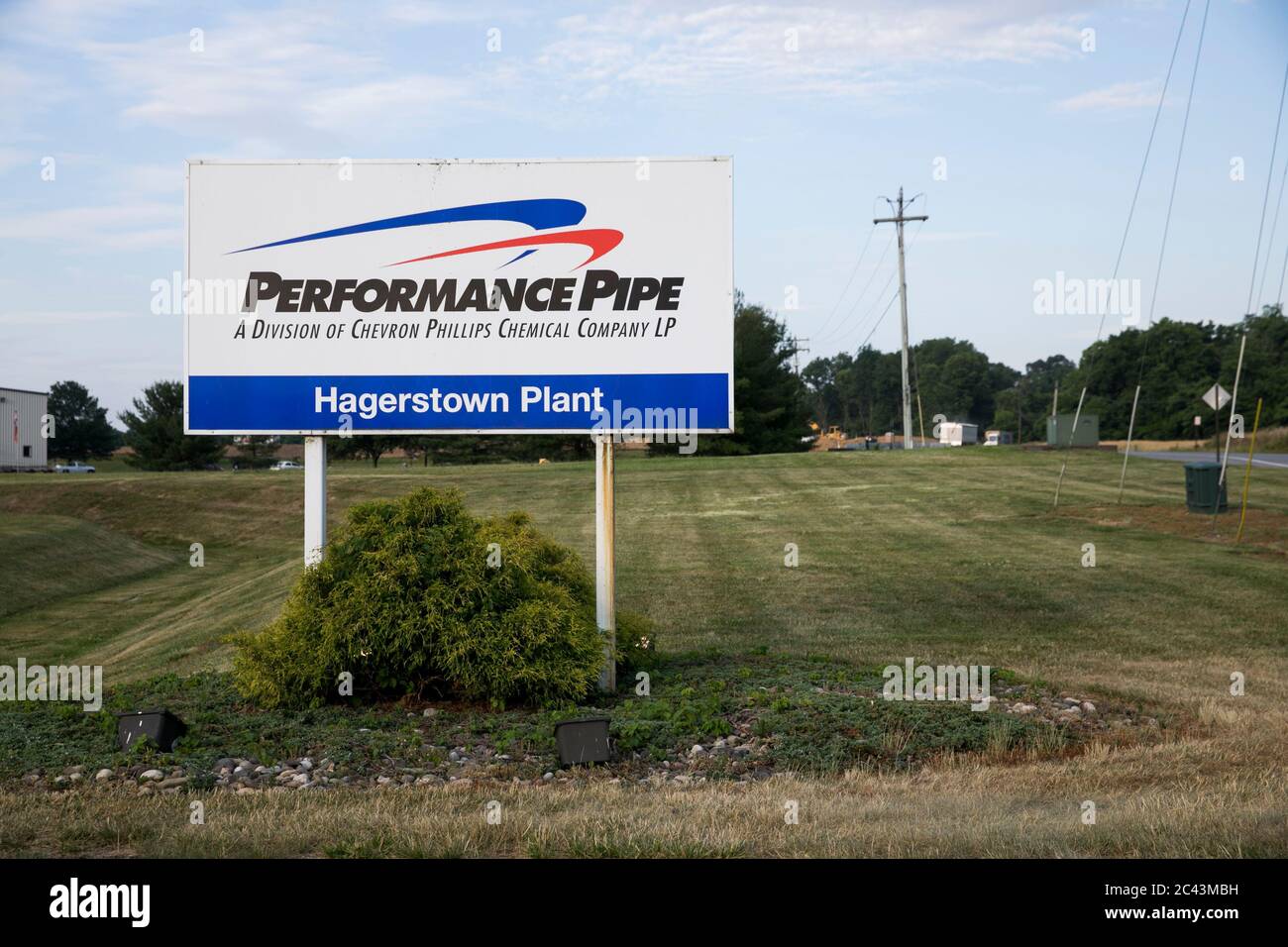 A logo sign outside of a facility occupied by Performance Pipe in Hagerstown, Maryland on June 10, 2020. Stock Photo