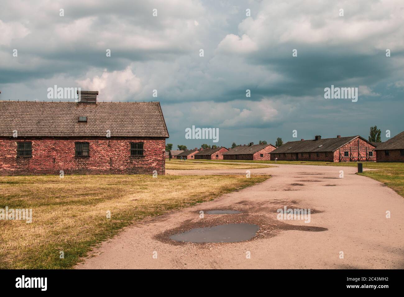 Auschwitz Birkenau Concentration Camp Death Barrack Jewish Extermination Camp German Death Camp In Oswiecim Barbed Around In The Camp In Poland Stock Photo Alamy