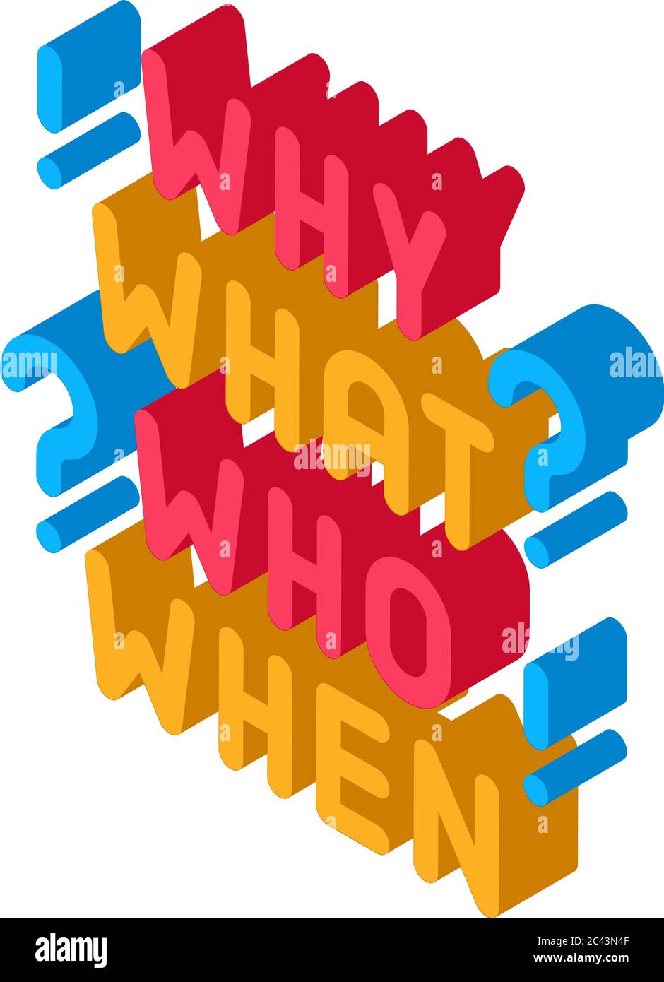 questions why what who when isometric icon vector illustration Stock ...