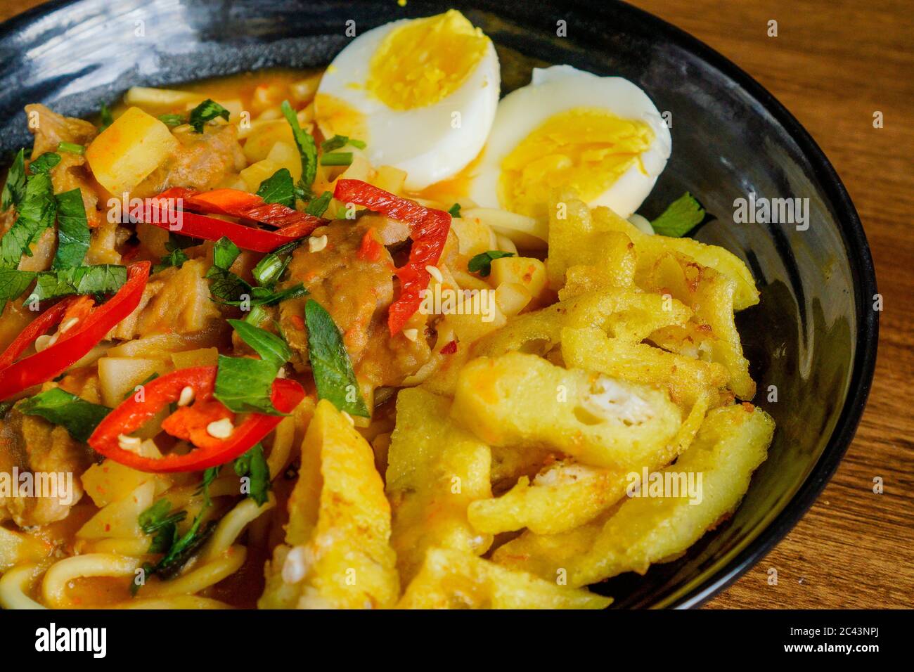 Mee Rebus Is A Malay Noodle Dish In A Sweet Potato Based Gravy The Combination Of Sweetness And Savoury Flavours Are Deliciously Enhanced With A Gene Stock Photo Alamy