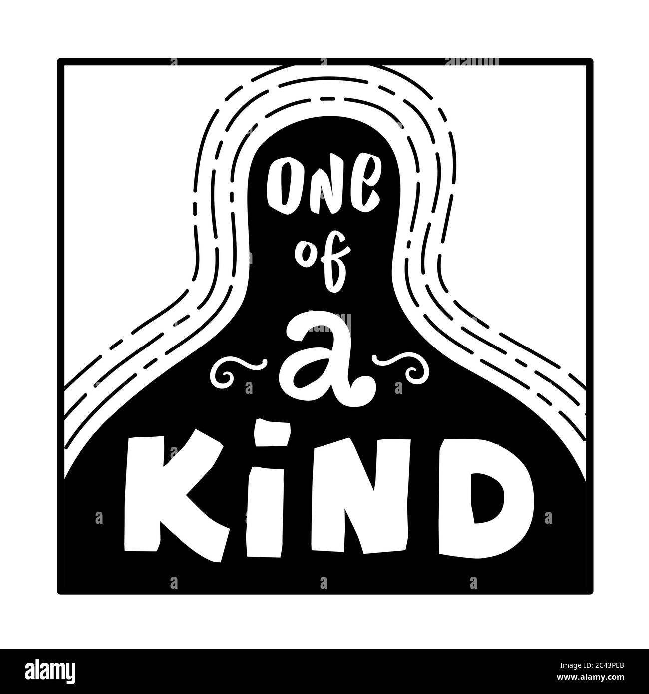 One of a kind. Vector illustration hand lettering. Every person is