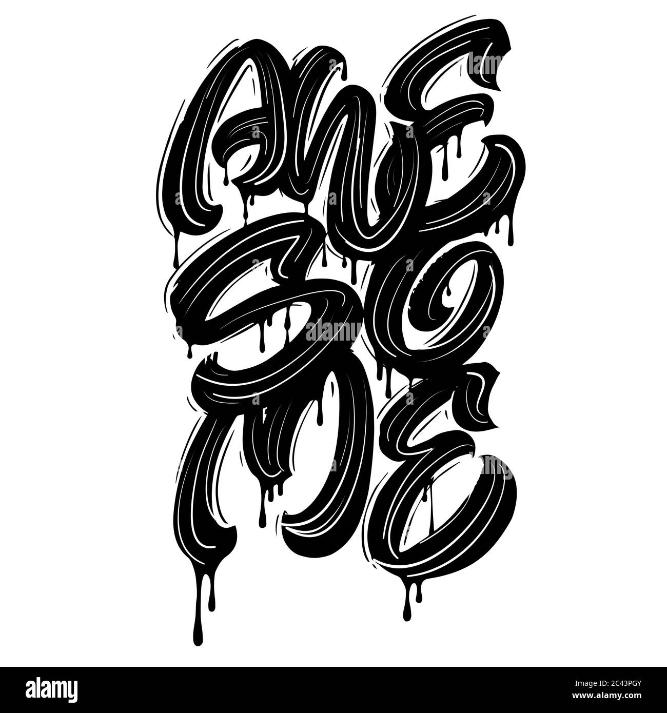 Awesome. Vector hand lettering design Stock Vector