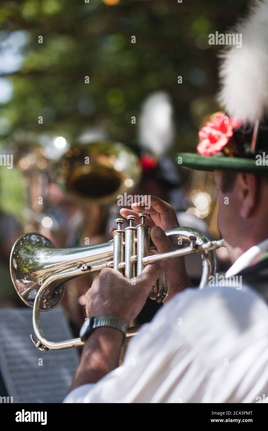 Traditional Bavarian brass band Stock Photo