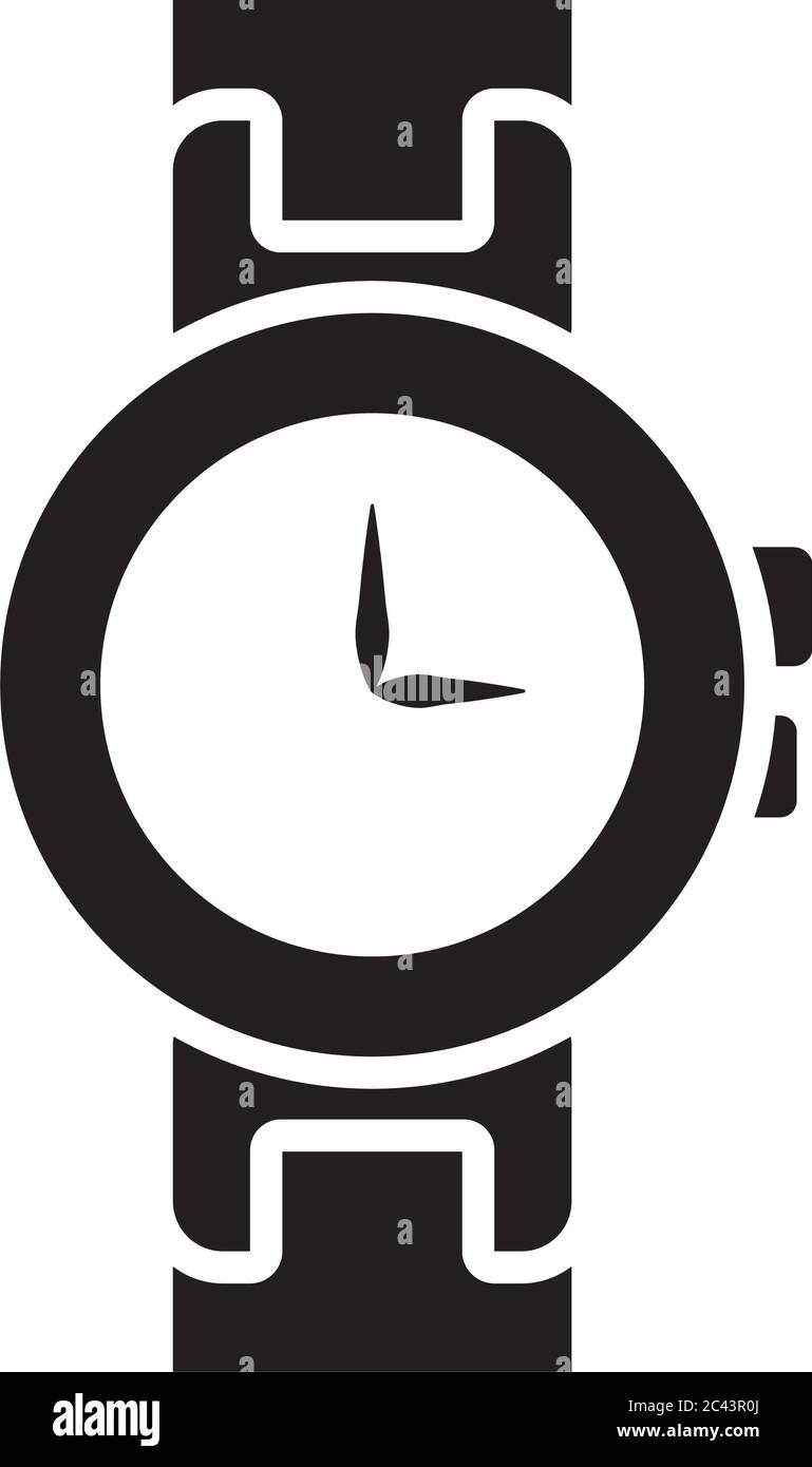 handwatch icon over white background, line style, vector illustration ...