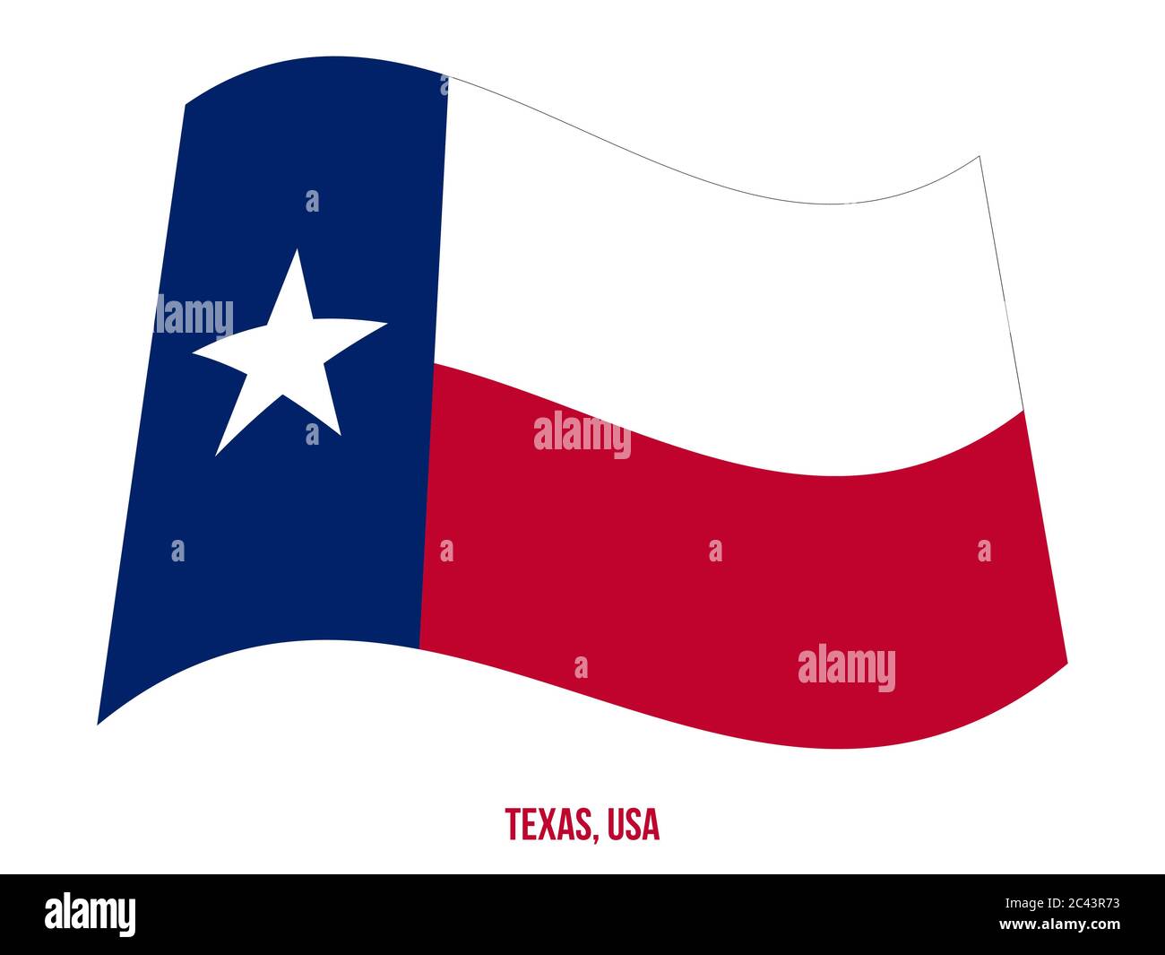 Texas Usa State Flag Waving Vector Illustration On White Background