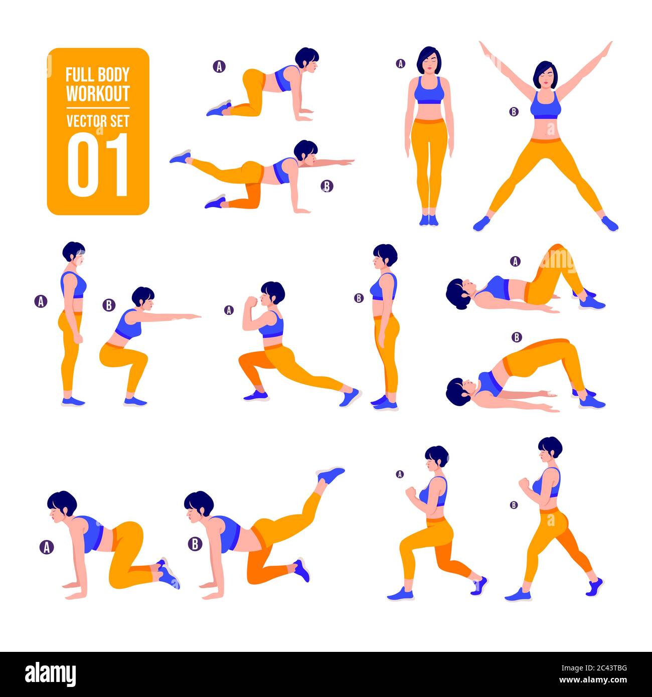 https://c8.alamy.com/comp/2C43TBG/home-workout-set-set-of-sport-exercises-exercises-with-free-weightillustration-of-an-active-lifestyle-woman-doing-fitness-and-yoga-exercises-2C43TBG.jpg