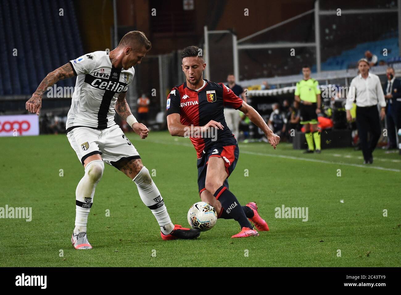 Kucka Juraj Parma Antonio Barreca Genoa During Genoa Vs Parma At The Genova Italy 23 Jun 2020 Stock Photo Alamy