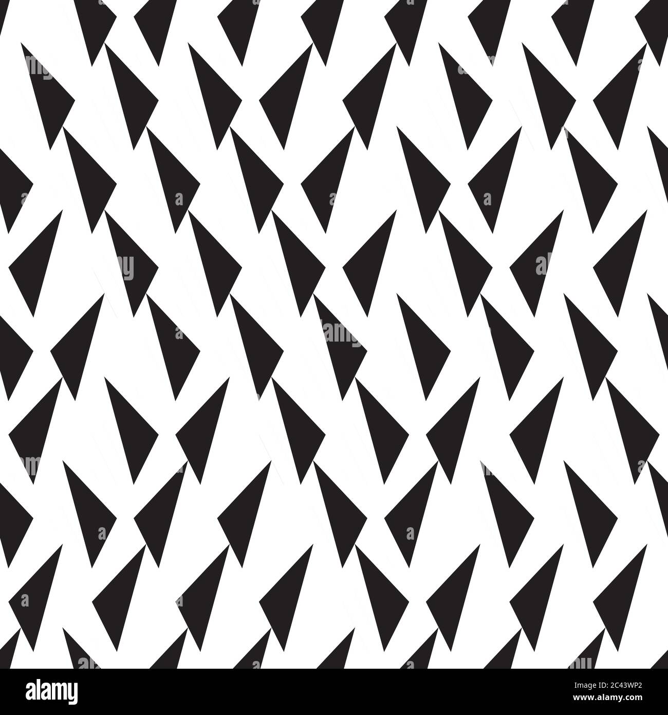 Seamless pattern with oblique black triangles Stock Vector