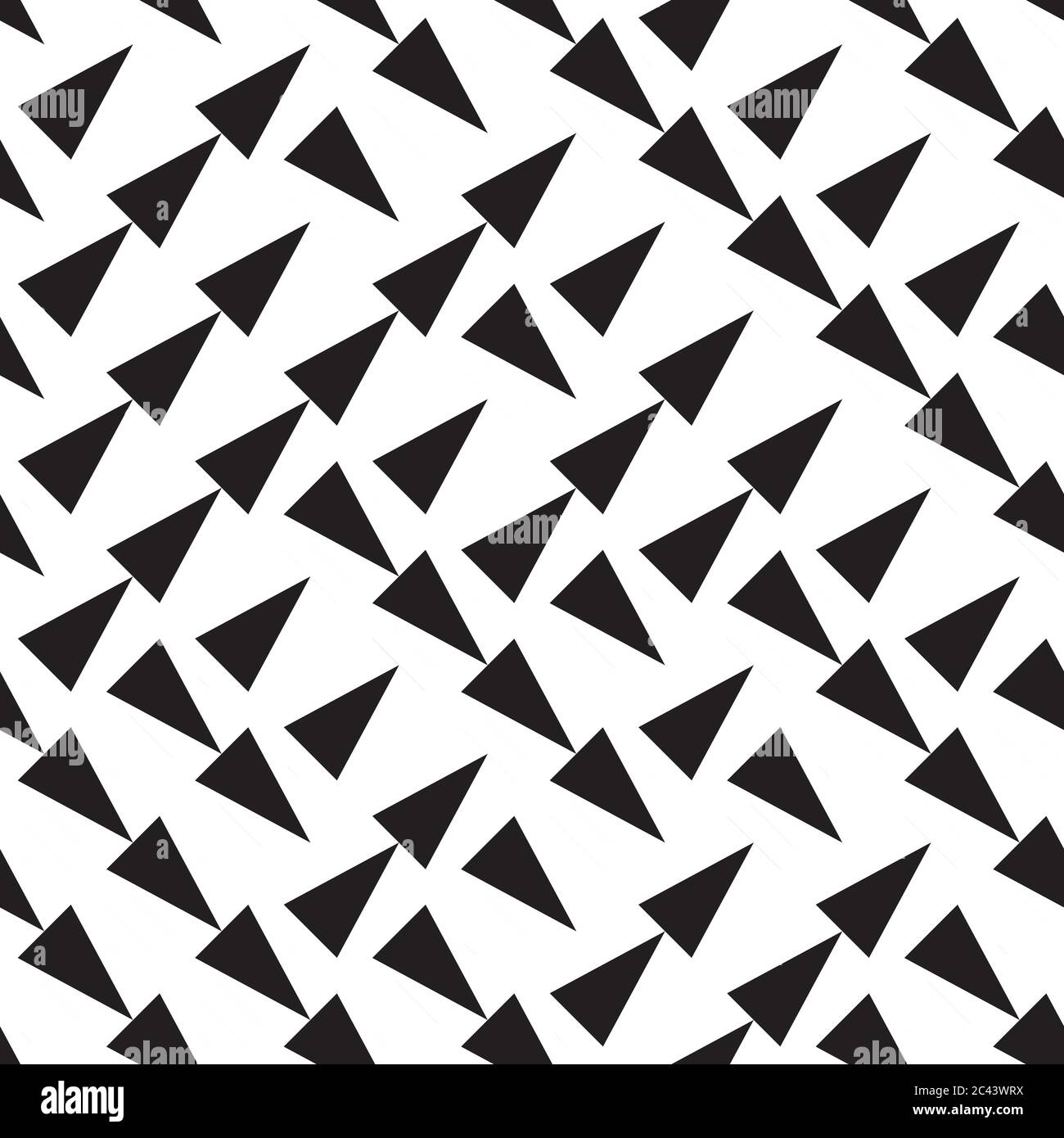 Seamless pattern with oblique black triangles Stock Vector