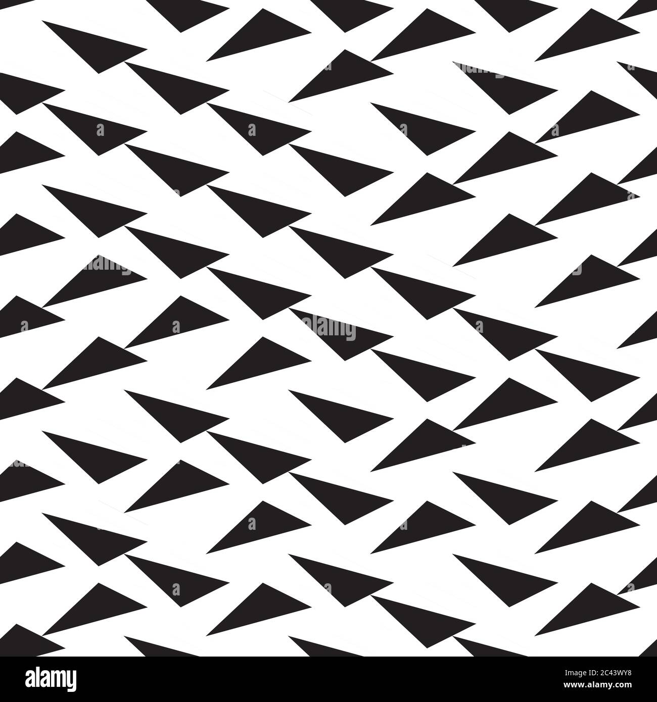 Seamless pattern with oblique black triangles Stock Vector