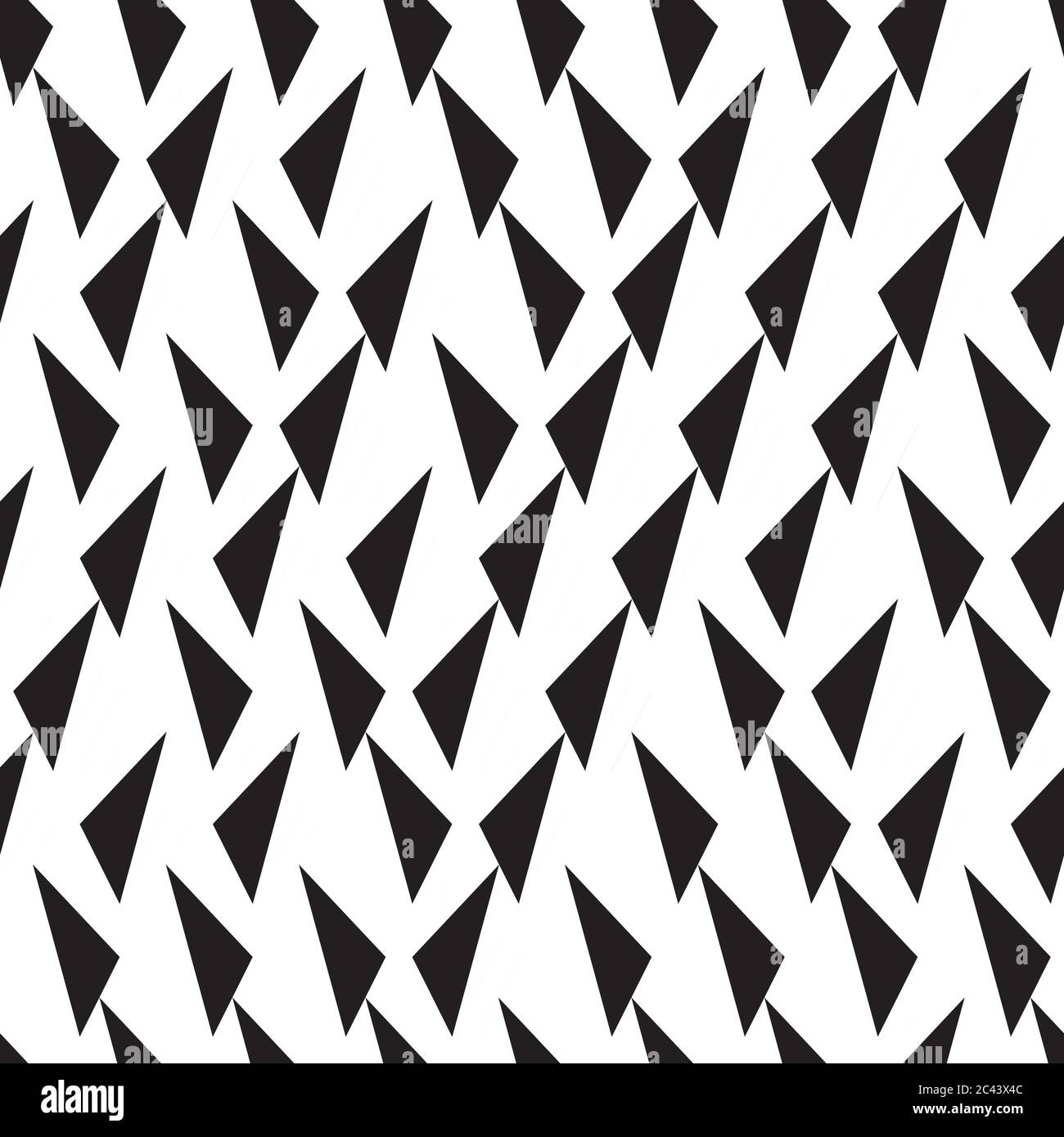Seamless pattern with oblique black triangles Stock Vector
