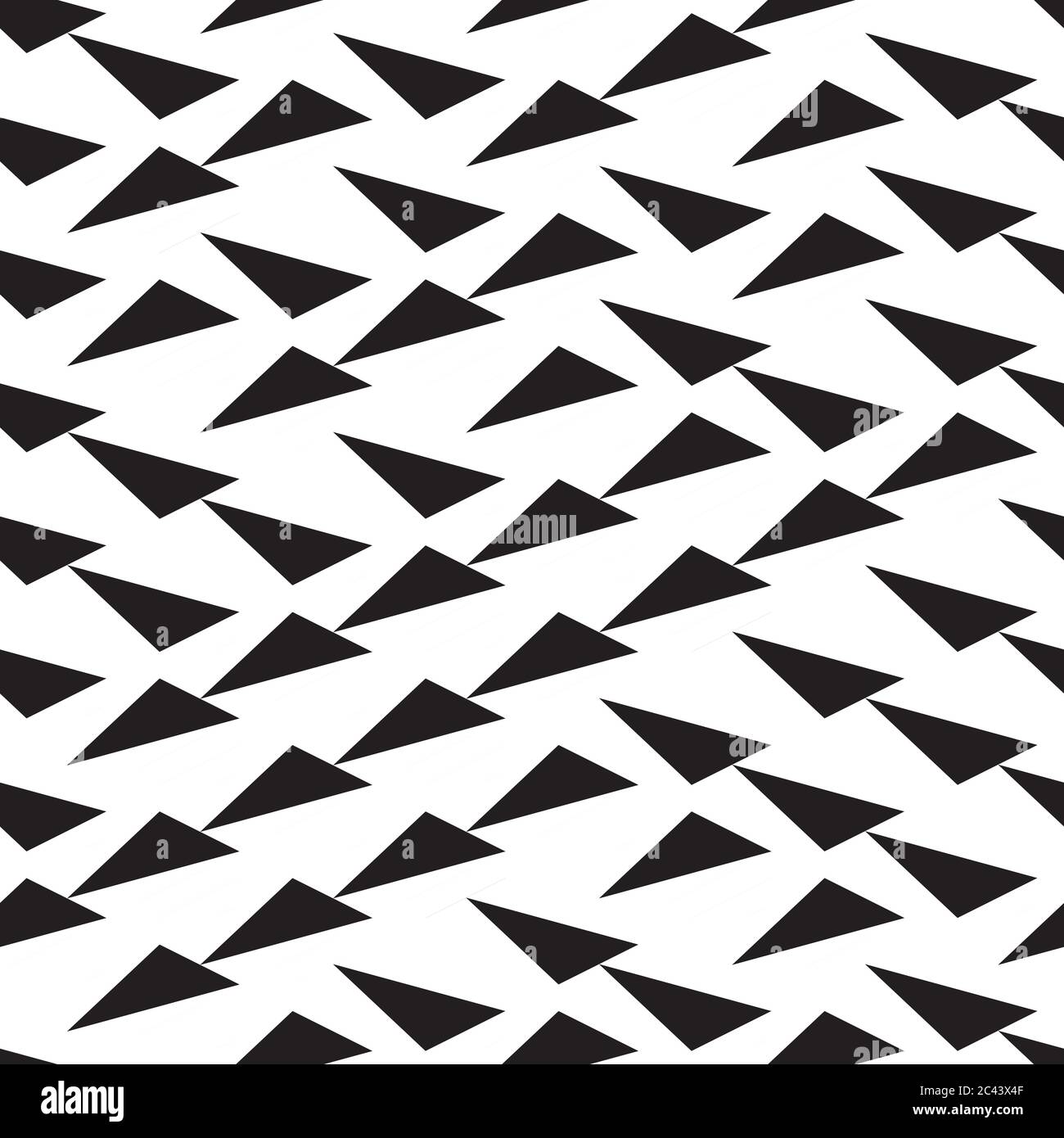Seamless pattern with oblique black triangles Stock Vector