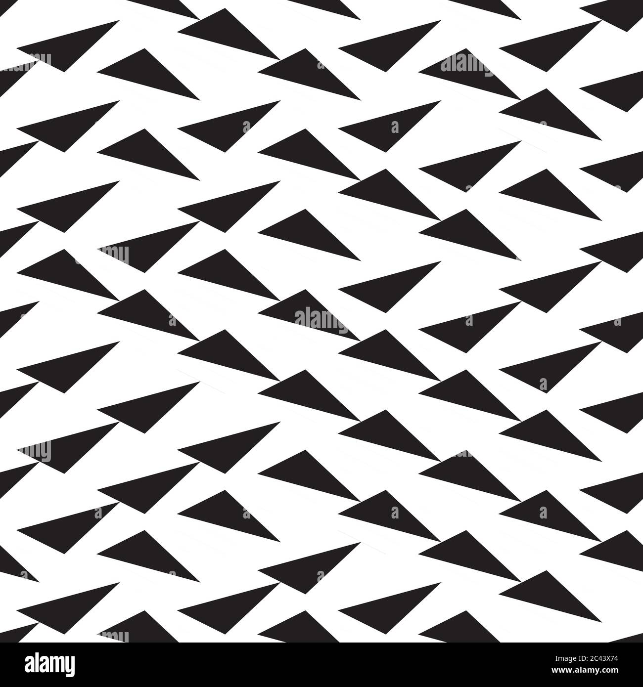 Seamless pattern with oblique black triangles Stock Vector