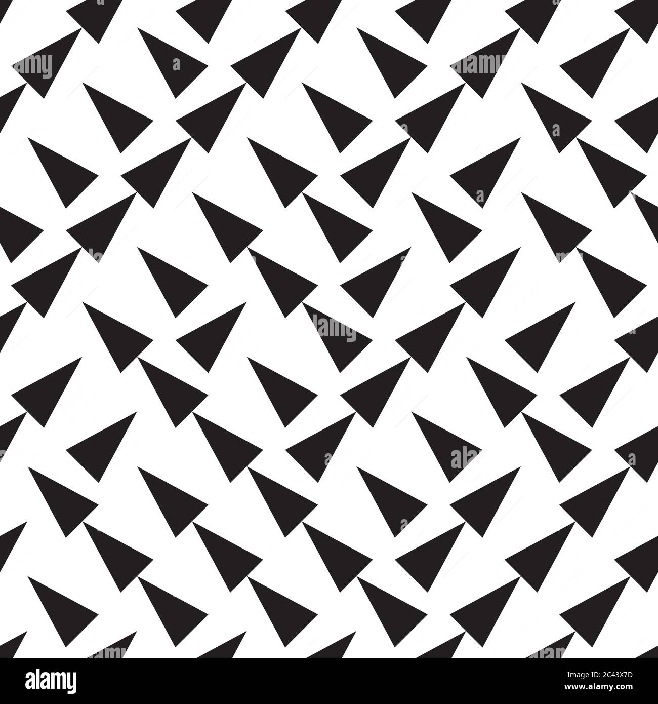 Seamless pattern with oblique black triangles Stock Vector