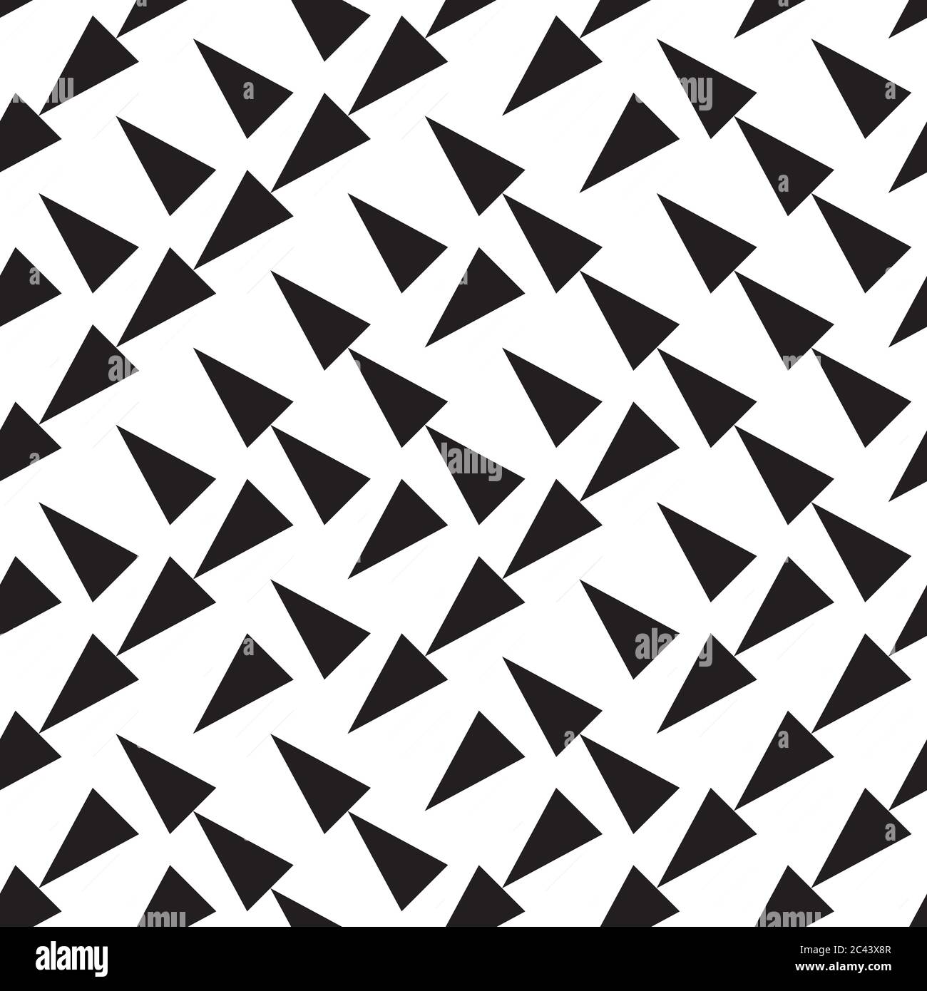 Seamless pattern with oblique black triangles Stock Vector