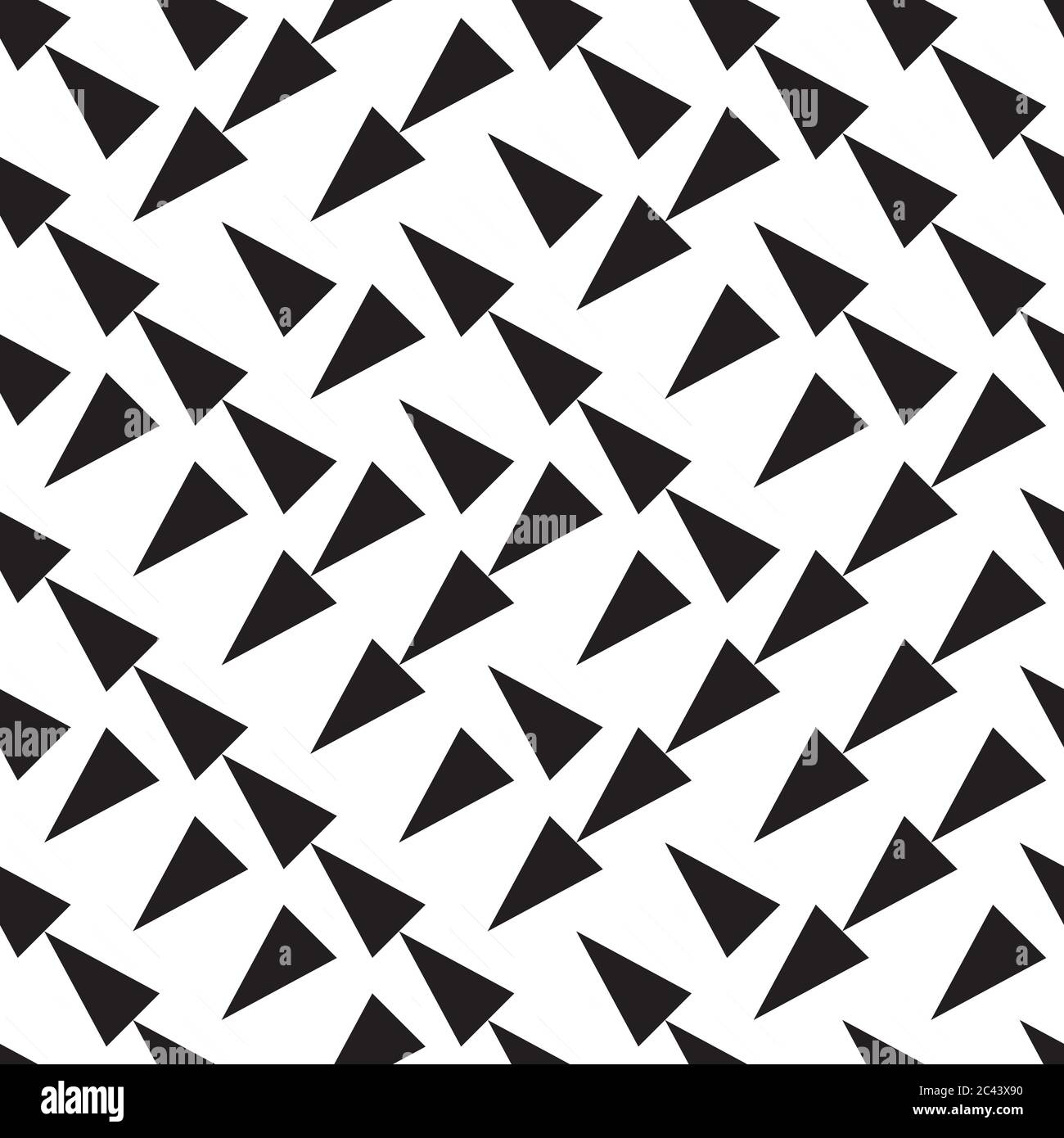 Seamless pattern with oblique black triangles Stock Vector