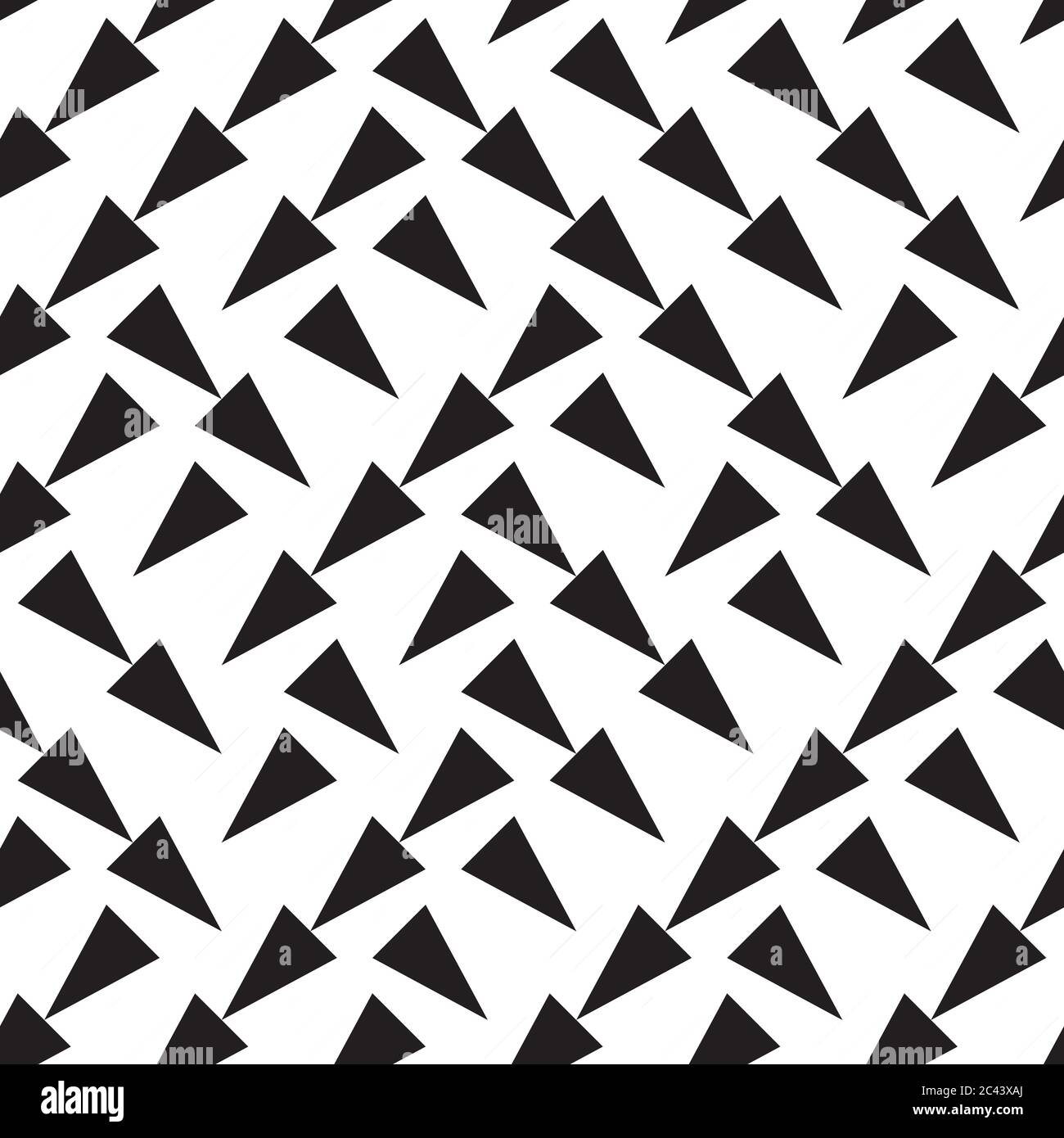Seamless pattern with oblique black triangles Stock Vector