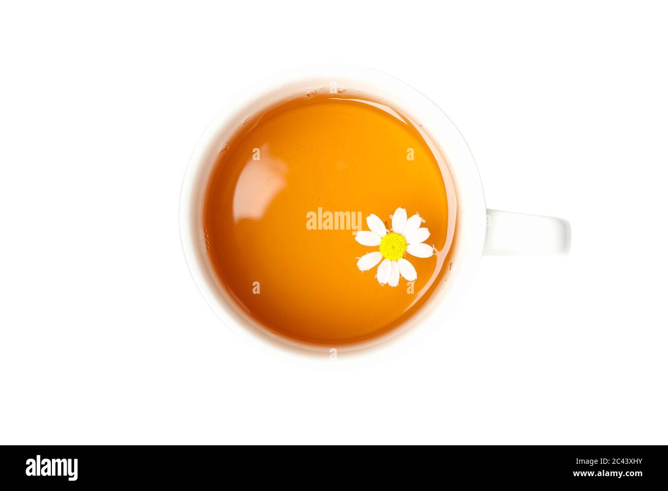 Cup of chamomile tea isolated on white background Stock Photo - Alamy
