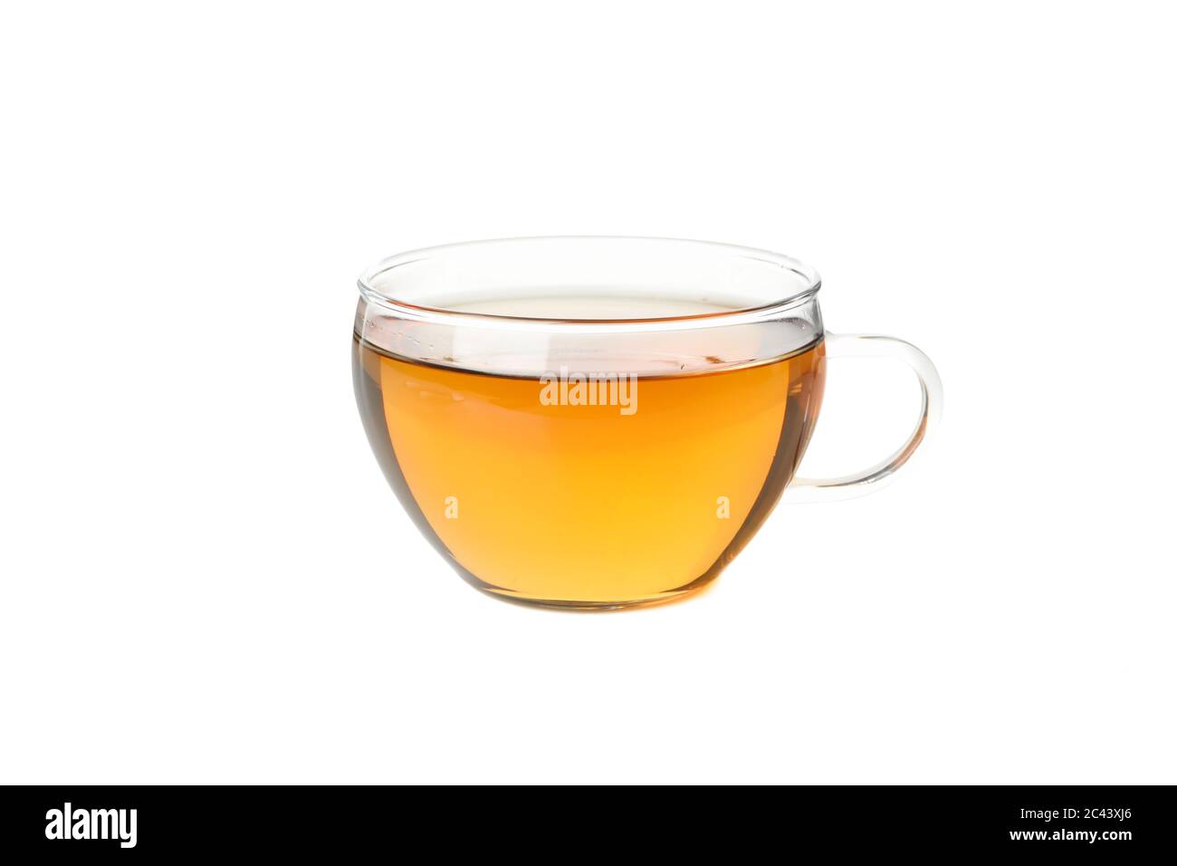 Glass cup of chamomile tea isolated on white background Stock Photo - Alamy