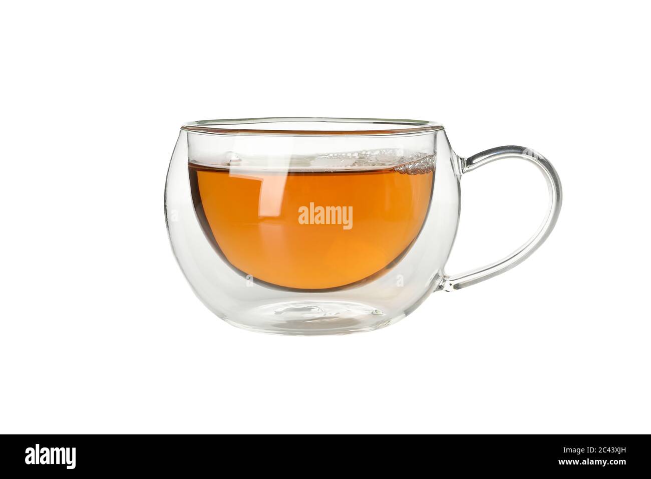 Glass cup of chamomile tea isolated on white background Stock Photo - Alamy