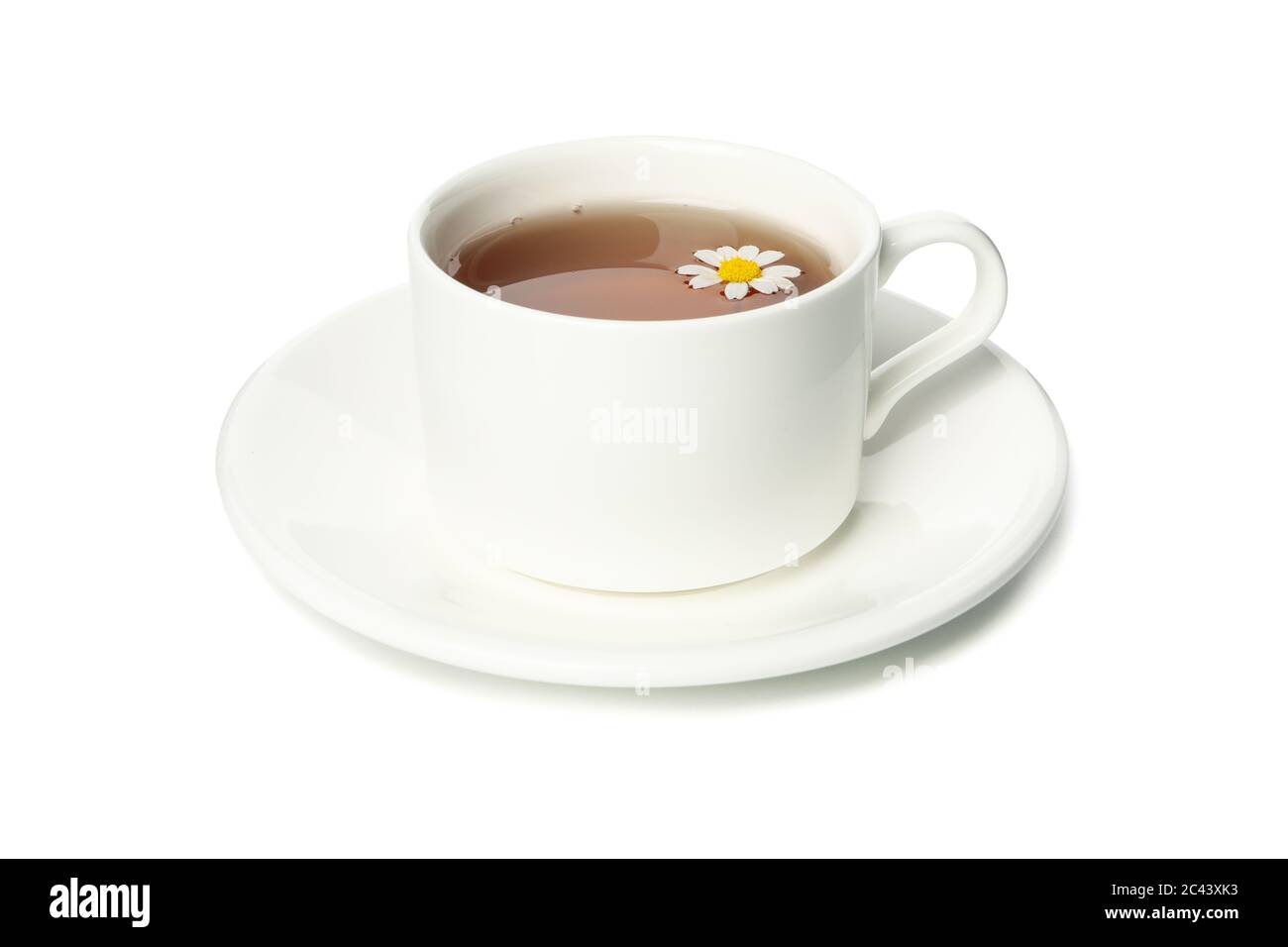 Cup of chamomile tea isolated on white background Stock Photo - Alamy