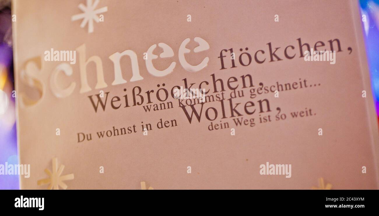 Text of a Christmas carol Stock Photo - Alamy