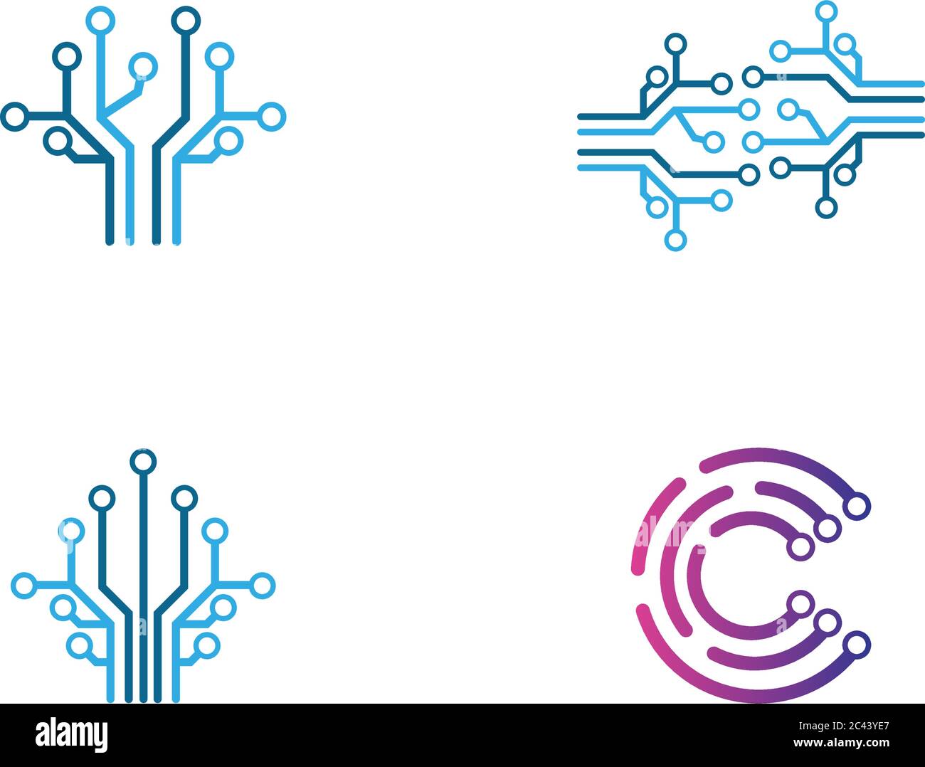 Circuit logo template vector icon illustration design Stock Vector