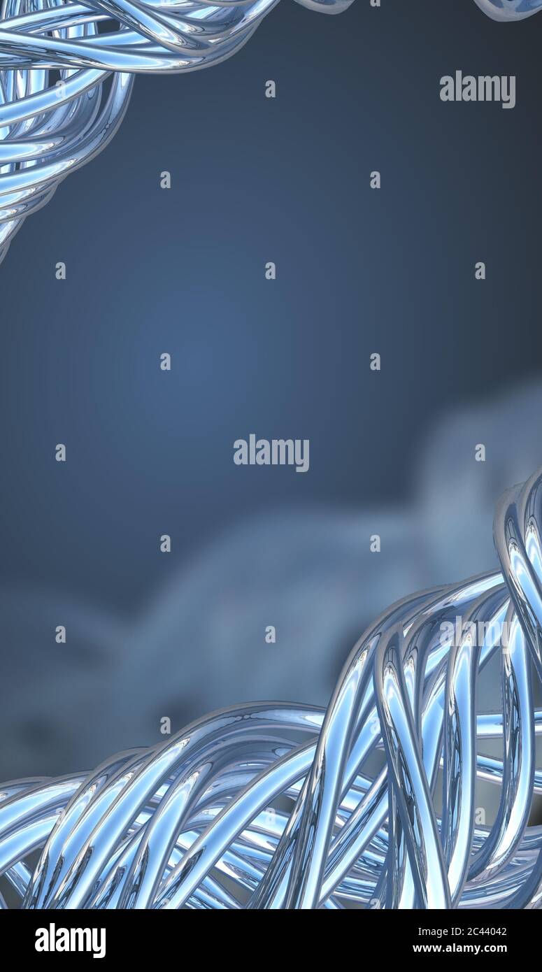 Aluminum abstract string artwork background 3d illustration Stock Photo ...