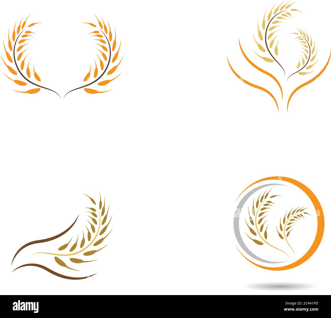 Agriculture wheat logo template vector icon design Stock Vector