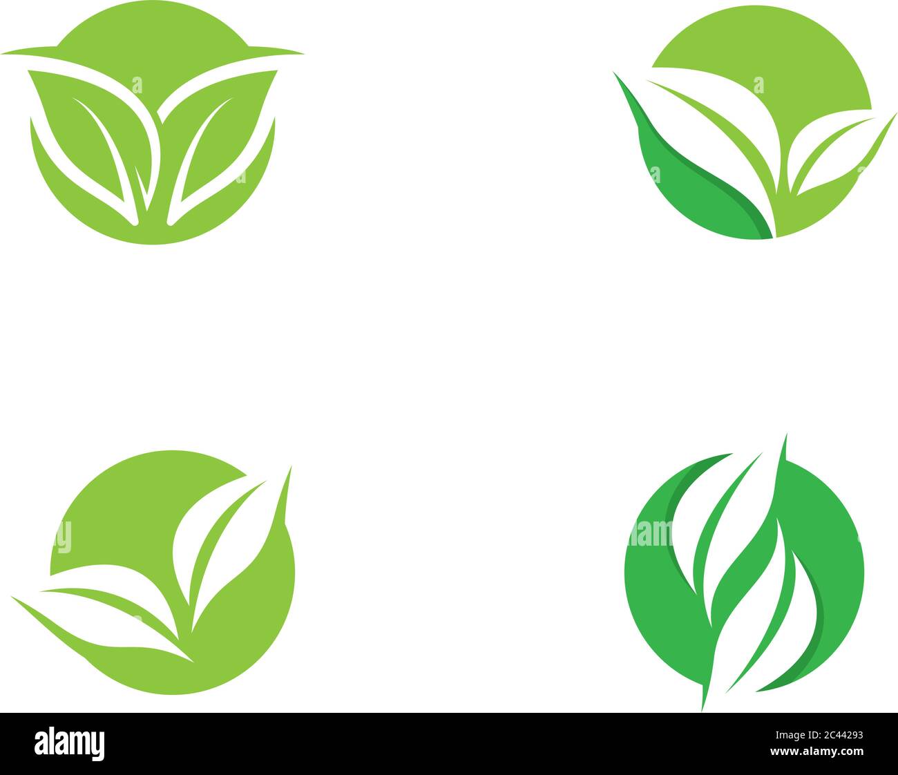 Leaf logo set vector icon illustration Stock Vector