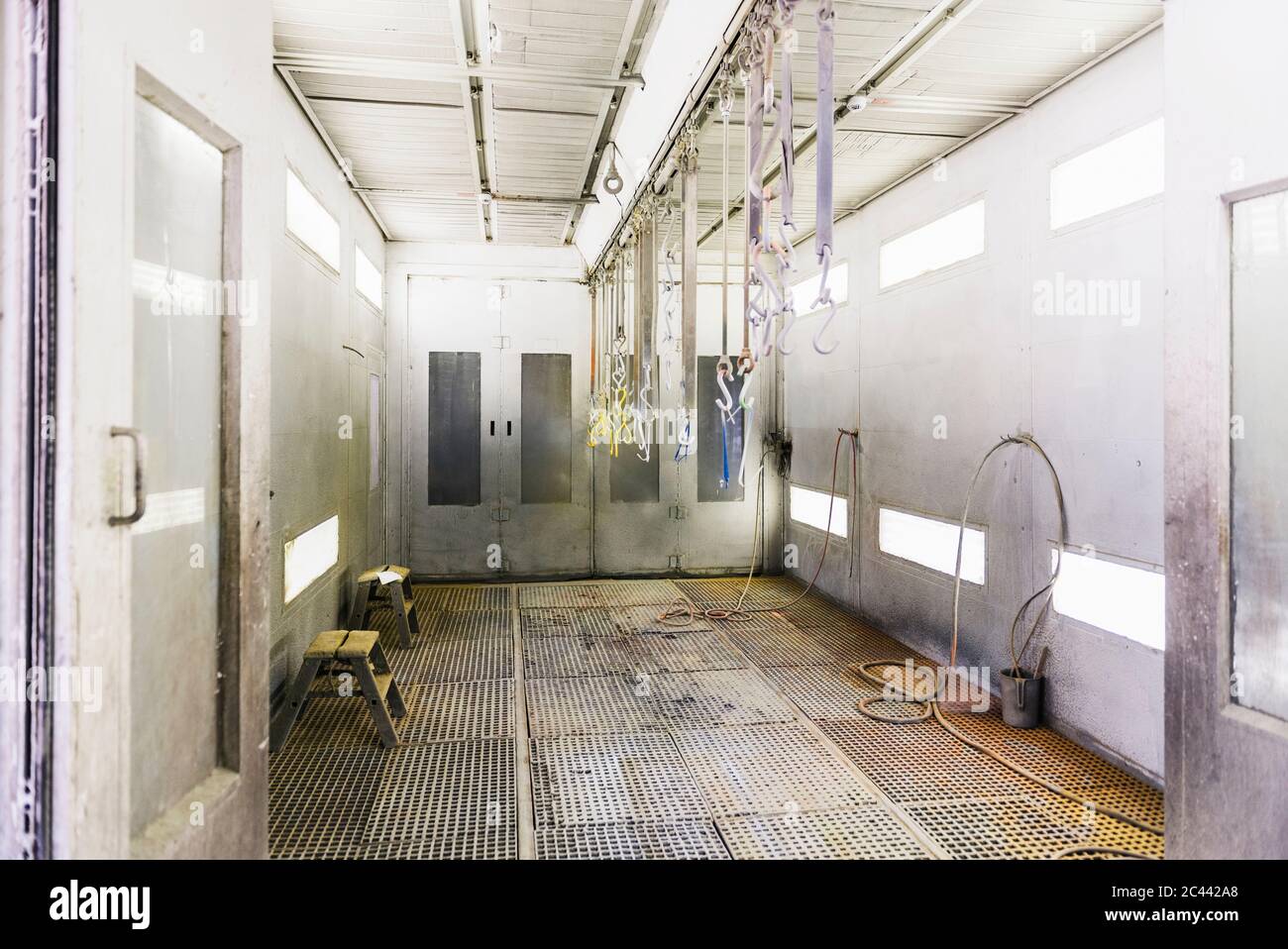 Empty paint booth in a factory Stock Photo