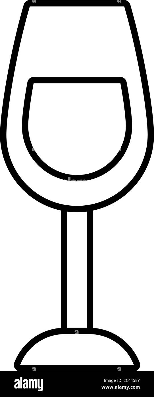wine glass icon over white background, line style, vector illustration ...