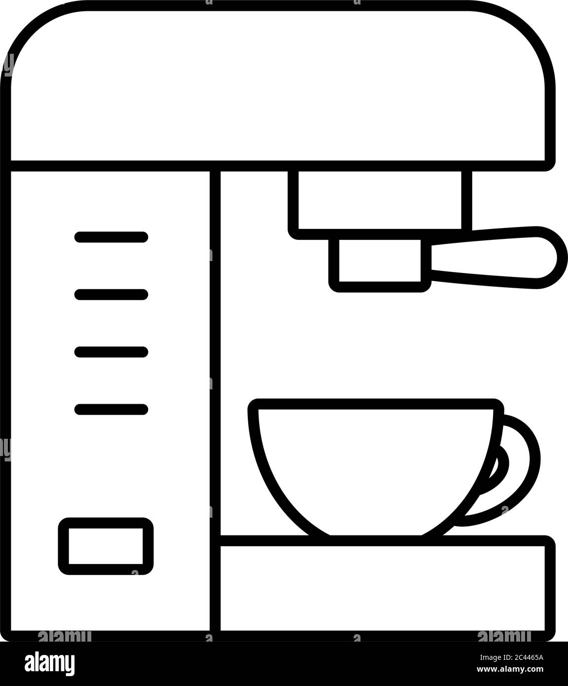 coffee maker machine icon over white background, line style, vector ...