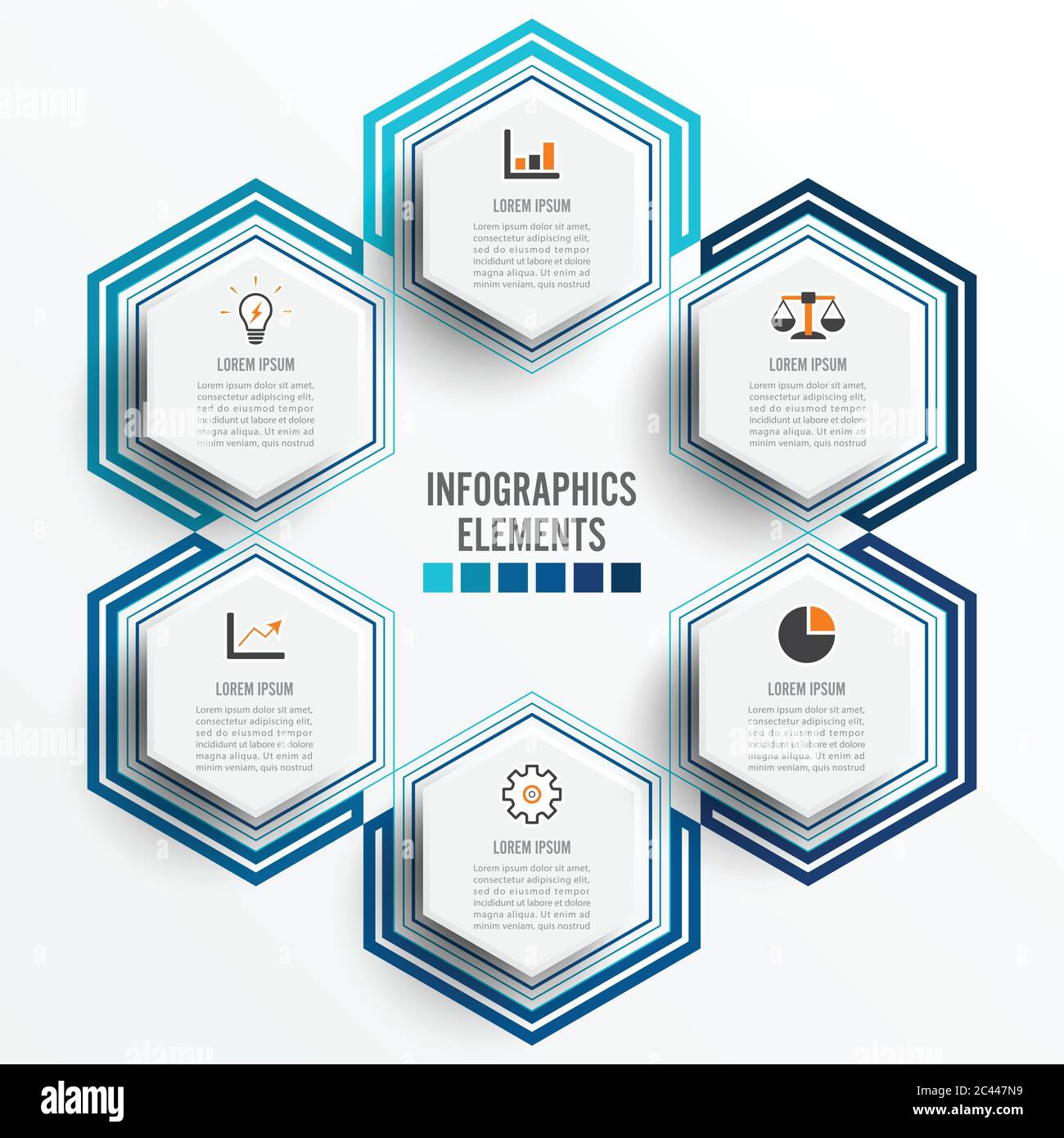 Vector illustration infographics 6 options. Template for brochure ...