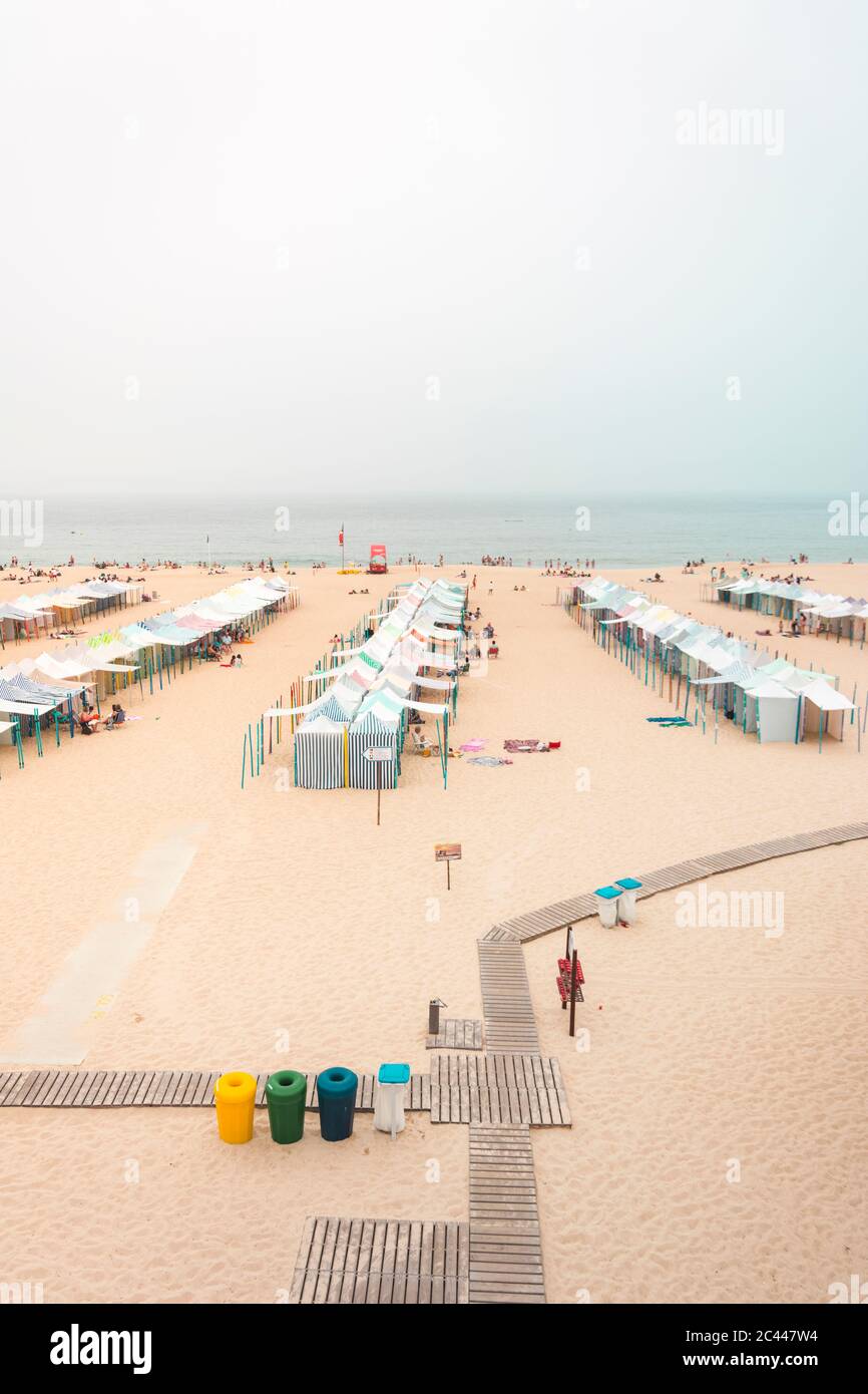 Beach in Nazare, Portugal Stock Photo