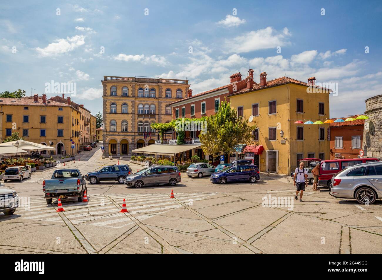 Croatia, Istria, Labin, Old town square Stock Photo